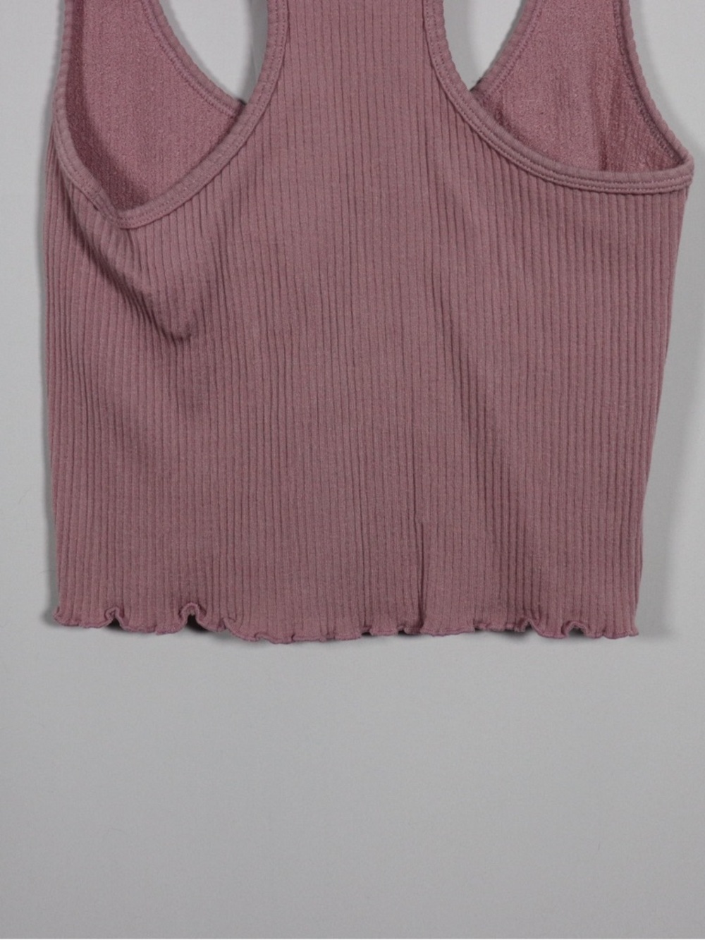 Ardene Pink Ribbed Cropped Racerback Tank Top XS/S - Picture 8 of 8